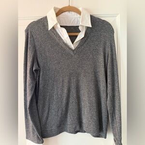 Women’s sweater with attached blouse
